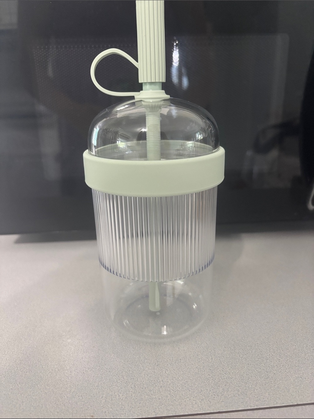 Nespresso Clear Milk Frother Cup with Mint Accent